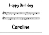 Happy Birthday To You Music Edible Icing Cake Topper or Ribbon