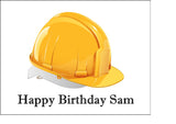 Hard Hat / Building Site Helmet Edible Icing Cake Topper or Ribbon