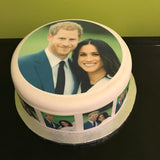 Harry & Meghan Edible Icing Cake Topper or Ribbon