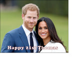 Harry & Meghan Edible Icing Cake Topper or Ribbon
