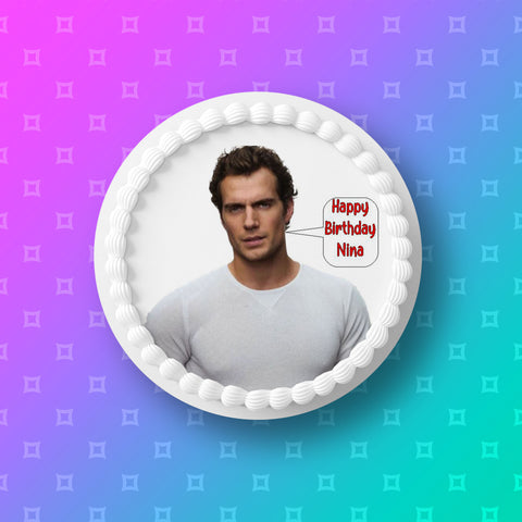 Henry Cavill 02  Edible Icing Cake Topper or Ribbon