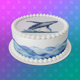 Humpback Whale 01 Edible Icing Cake Topper or Ribbon