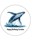 Humpback Whale 01 Edible Icing Cake Topper or Ribbon