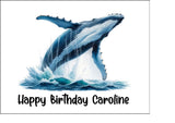 Humpback Whale 01 Edible Icing Cake Topper or Ribbon