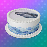 Humpback Whale 02 Edible Icing Cake Topper or Ribbon