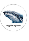 Humpback Whale 02 Edible Icing Cake Topper or Ribbon