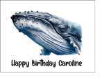 Humpback Whale 02 Edible Icing Cake Topper or Ribbon