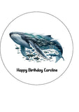 Humpback Whale 03 Edible Icing Cake Topper or Ribbon