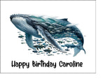 Humpback Whale 03 Edible Icing Cake Topper or Ribbon