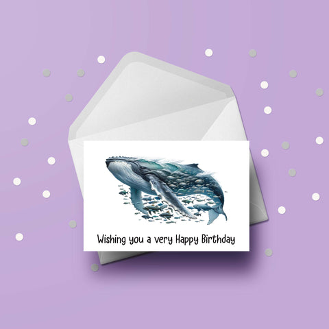 Humpback Whale 03 Birthday Card