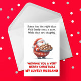 Christmas card for Husband - Funny Santa & Family
