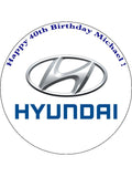 Hyundai Logo Car Edible Icing Cake Topper