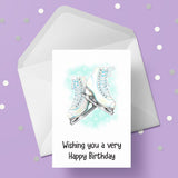 Ice Skates 01 Edible Icing Cake Topper or Ribbon