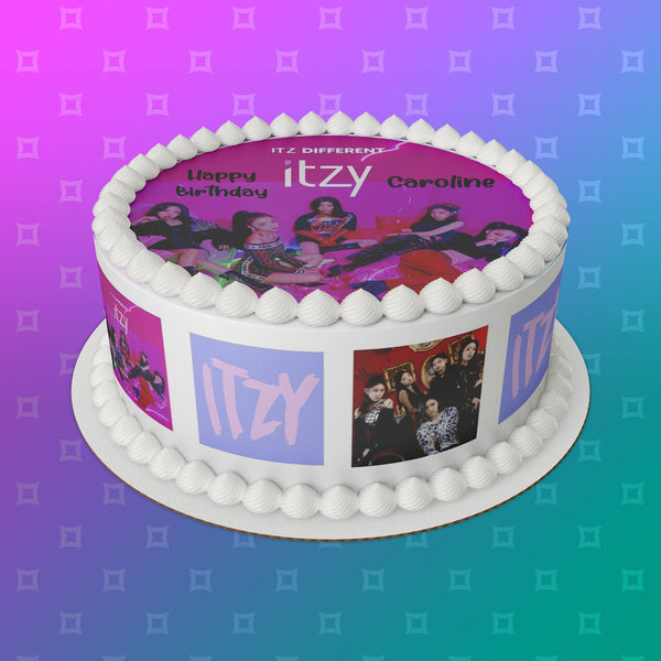 Itzy 01 Edible Icing Cake Topper or Ribbon