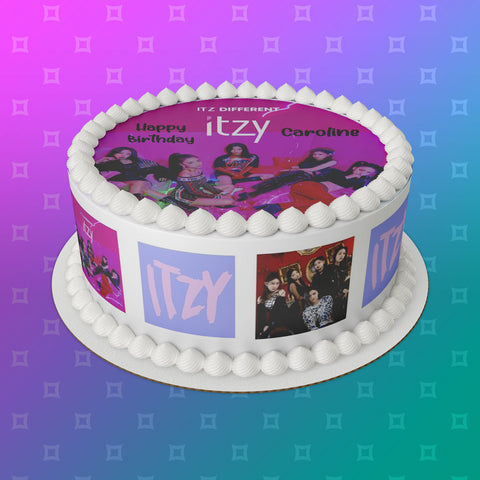Itzy 01 Edible Icing Cake Topper or Ribbon