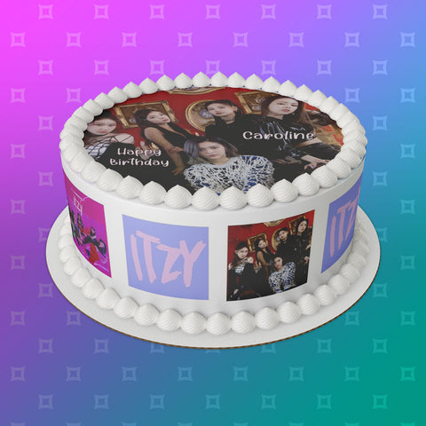 Itzy 02 Edible Icing Cake Topper or Ribbon