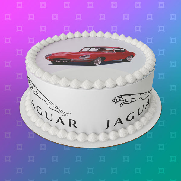 Jaguar E Type Car Edible Icing Cake Topper or Ribbon