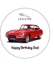 Jaguar E Type Car Edible Icing Cake Topper or Ribbon