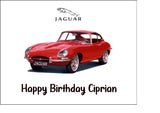 Jaguar E Type Car Edible Icing Cake Topper or Ribbon