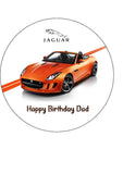 Jaguar F Type Car Edible Icing Cake Topper or Ribbon