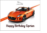 Jaguar F Type Car Edible Icing Cake Topper or Ribbon