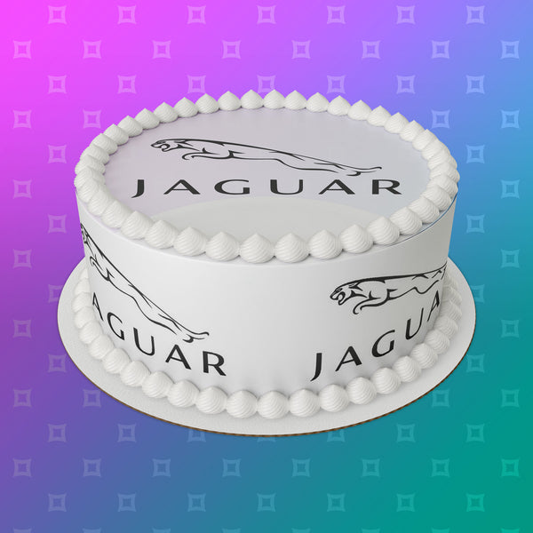 Jaguar Logo Edible Icing Cake Topper or Ribbon
