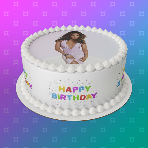 Jennifer Lopez 02 Edible Icing Cake Topper or Ribbon