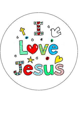 Jesus 01 Edible Icing Cake Topper or Ribbon