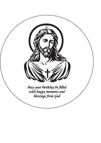 Jesus 03 Edible Icing Cake Topper or Ribbon