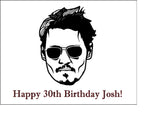 Johnny Depp Edible Icing Cake Topper or Ribbon