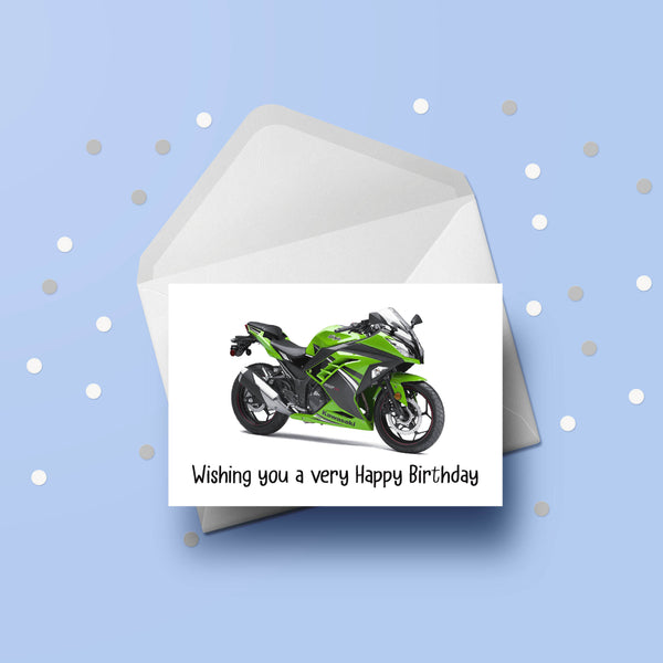 Kawasaki Ninja Motorbike Birthday Card