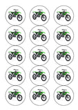 Kawasaki Dirt Motorbike Edible Icing Cake Topper