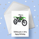 Kawasaki Dirt Motorbike Edible Icing Cake Topper