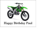 Kawasaki Dirt Motorbike Edible Icing Cake Topper