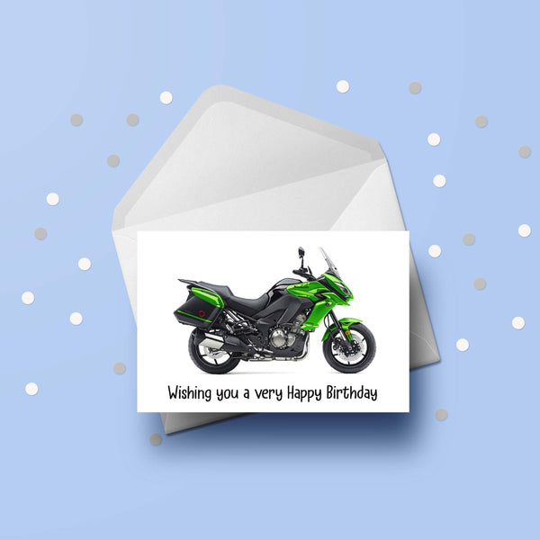 Kawasaki Versys Bike Birthday Card