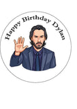 Keanu Reeves 01 Edible Icing Cake Topper or Ribbon
