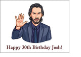 Keanu Reeves 01 Edible Icing Cake Topper or Ribbon