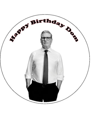 Keir Starmer 01 Edible Icing Cake Topper or Ribbon