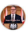 Keir Starmer 02 Edible Icing Cake Topper or Ribbon