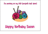 Knit Knitting 02 Edible Icing Cake Topper or Ribbon