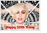 Lady Gaga 03 Edible Icing Cake Topper or Ribbon
