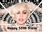 Lady Gaga 01 Edible Icing Cake Topper or Ribbon