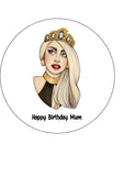 Lady Gaga 03 Edible Icing Cake Topper or Ribbon