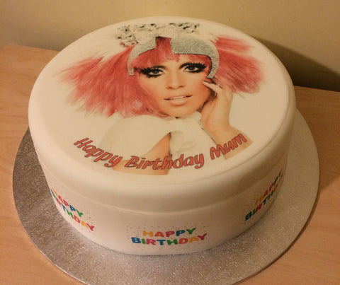 Lady Gaga 02 Edible Icing Cake Topper or Ribbon