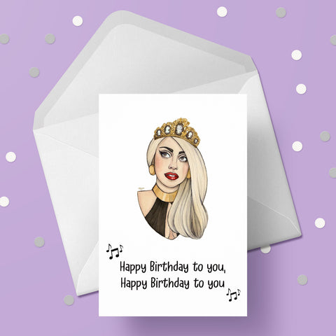 Lady Gaga 03 Birthday Card