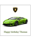 Lamborghini Racing Car 01 (Green) Edible Icing Cake Topper