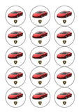 Lamborghini Racing Car 03 (Red) Edible Icing Cake Topper