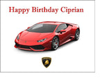 Lamborghini Racing Car 03 (Red) Edible Icing Cake Topper