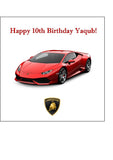 Lamborghini Racing Car 03 (Red) Edible Icing Cake Topper