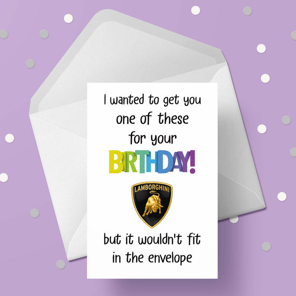 Lamborghini Funny Birthday Card